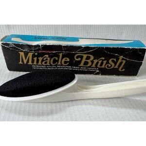 Vintage 1960s Miracle Brush Clothes Brush in Original Box Rotating Lint Brush